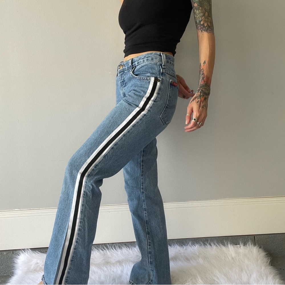 Vintage Y2K MUDD Denim Jeans with Stripes RARE